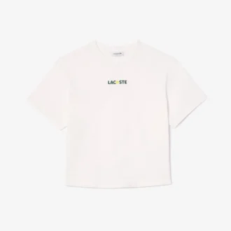 Oversized bomullst-shirt med bolltryck för dam