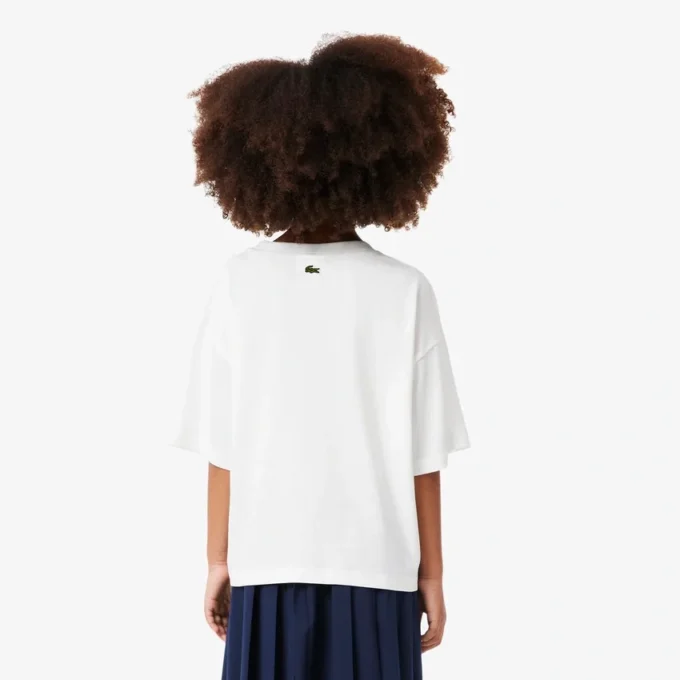 Oversized bomullst-shirt med tryck för flickor Oversized bomullst-shirt med tryck för flickor