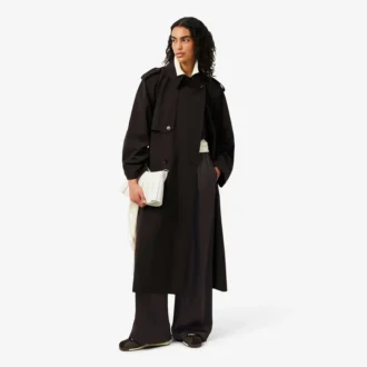 Oversized-byxor i satin med resår