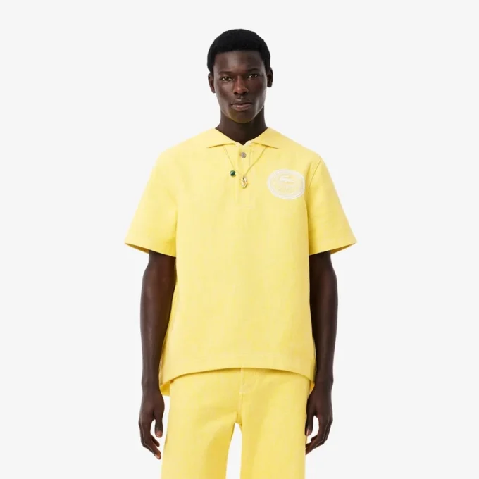 Oversized denim-pikétröja för män Oversized denim-pikétröja för män