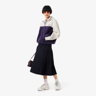 Oversized fleecesweatshirt med hög hals för dam