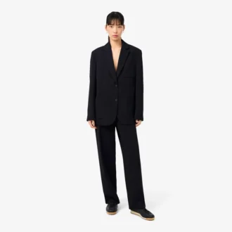 Oversized, lediga kostymbyxor i piqué Oversized, lediga kostymbyxor i piqué
