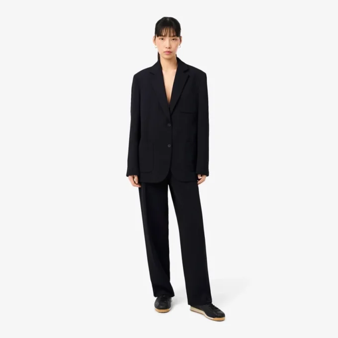 Oversized, lediga kostymbyxor i piqué Oversized, lediga kostymbyxor i piqué