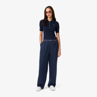 Oversized plisserade byxor i ullblandning för dam Oversized plisserade byxor i ullblandning för dam