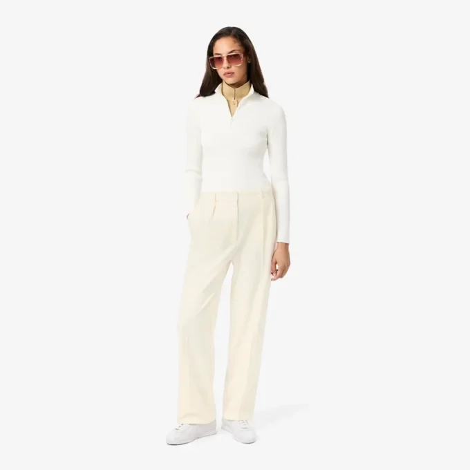 Oversized plisserade flanellbyxor för dam Oversized plisserade flanellbyxor för dam