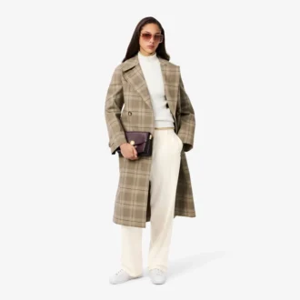 Oversized plisserade flanellbyxor för dam Oversized plisserade flanellbyxor för dam
