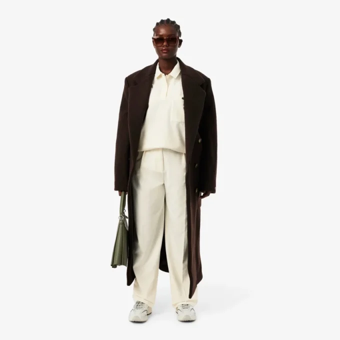 Oversized plisserade flanellbyxor för dam Oversized plisserade flanellbyxor för dam