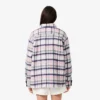 Oversized quiltad ylleöverskjorta för dam Oversized quiltad ylleöverskjorta för dam