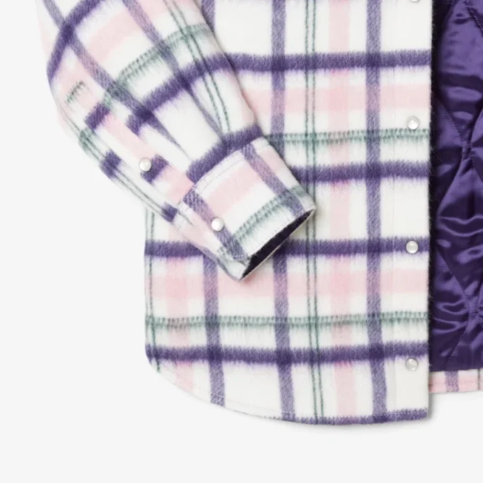 Oversized quiltad ylleöverskjorta för dam Oversized quiltad ylleöverskjorta för dam