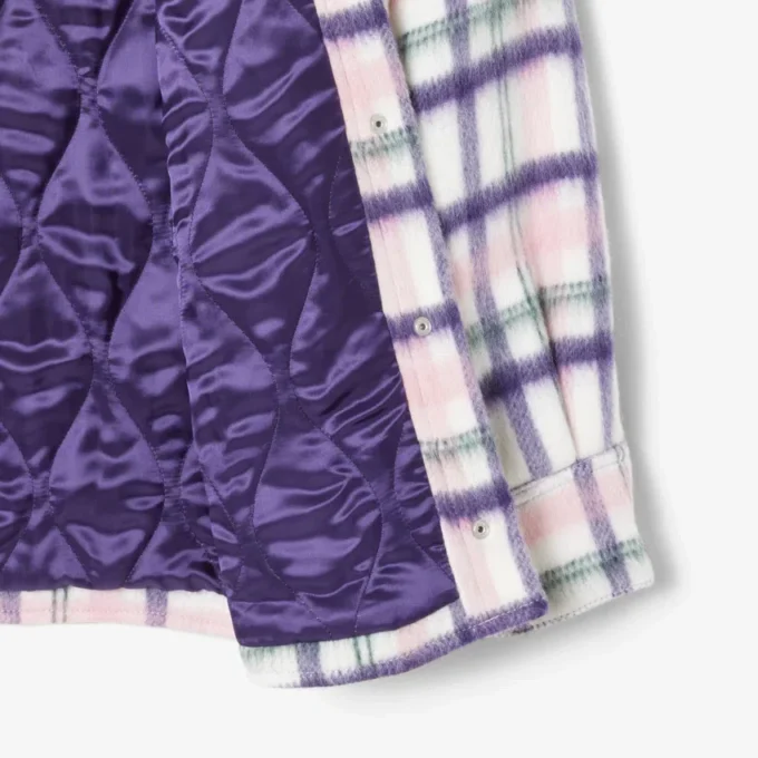 Oversized quiltad ylleöverskjorta för dam Oversized quiltad ylleöverskjorta för dam