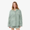 Oversized randigt pyjamas-set i poplin