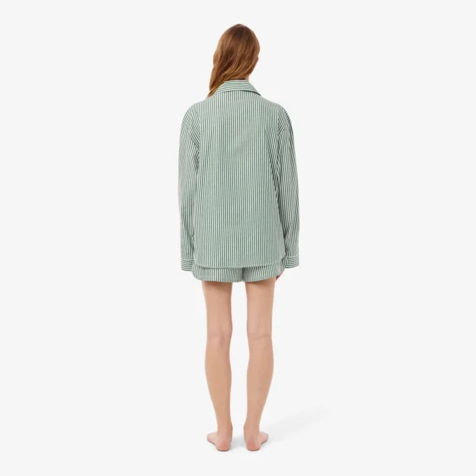 Oversized randigt pyjamas-set i poplin