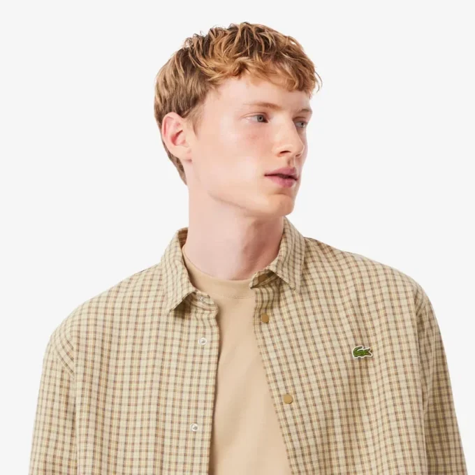 Oversized rutig overshirt i tjock bomull för herr Oversized rutig overshirt i tjock bomull för herr