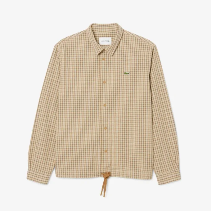 Oversized rutig overshirt i tjock bomull för herr Oversized rutig overshirt i tjock bomull för herr