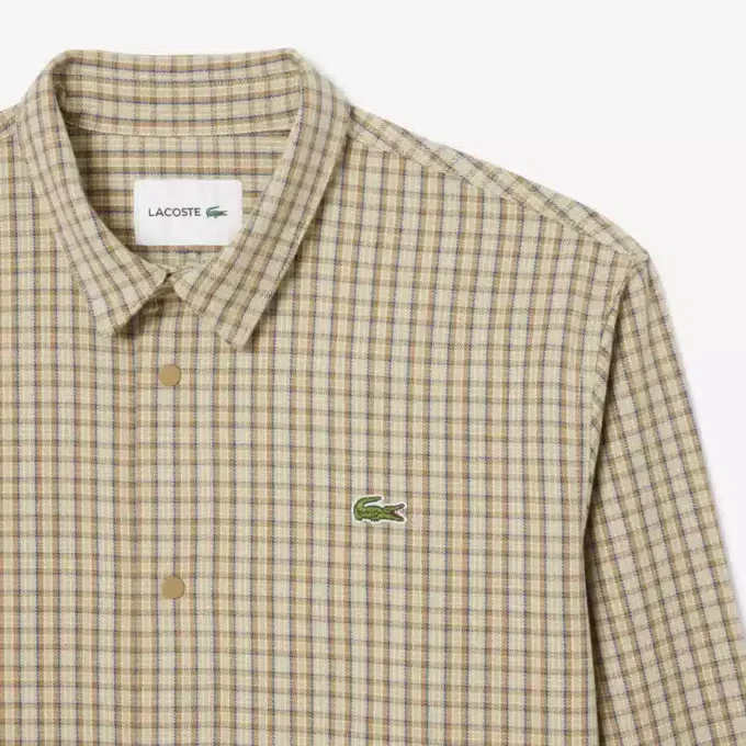 Oversized rutig overshirt i tjock bomull för herr Oversized rutig overshirt i tjock bomull för herr