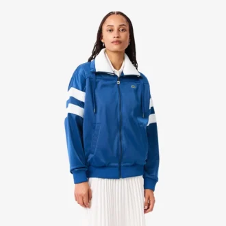 Oversized satin-pointelle-ränder-Sweatshirt för dam