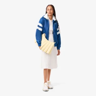 Oversized satin-pointelle-ränder-Sweatshirt för dam