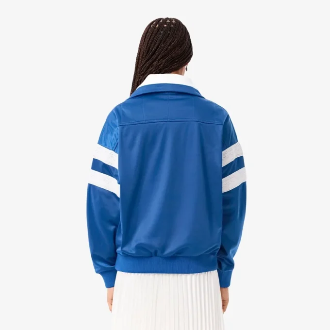 Oversized satin-pointelle-ränder-Sweatshirt för dam Oversized satin-pointelle-ränder-Sweatshirt för dam