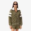 Oversized satin-sweatshirt med randmönster för dam Oversized satin-sweatshirt med randmönster för dam