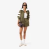 Oversized satin-sweatshirt med randmönster för dam Oversized satin-sweatshirt med randmönster för dam