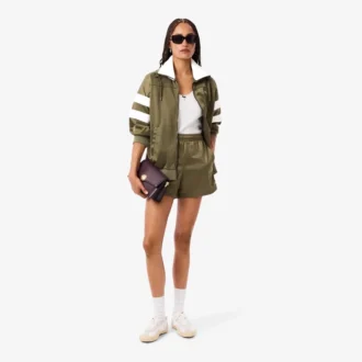 Oversized satin-sweatshirt med randmönster för dam