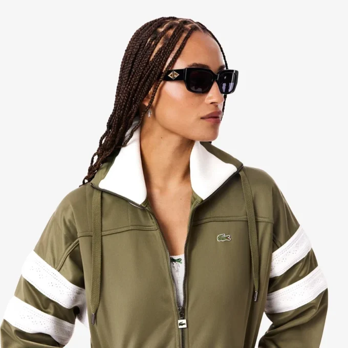 Oversized satin-sweatshirt med randmönster för dam Oversized satin-sweatshirt med randmönster för dam