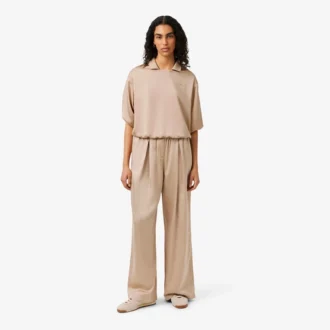Oversized satinbyxor med resår