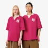 Oversized satinpikétröja med Runway-märke Oversized satinpikétröja med Runway-märke
