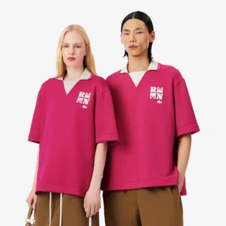 Oversized satinpikétröja med Runway-märke