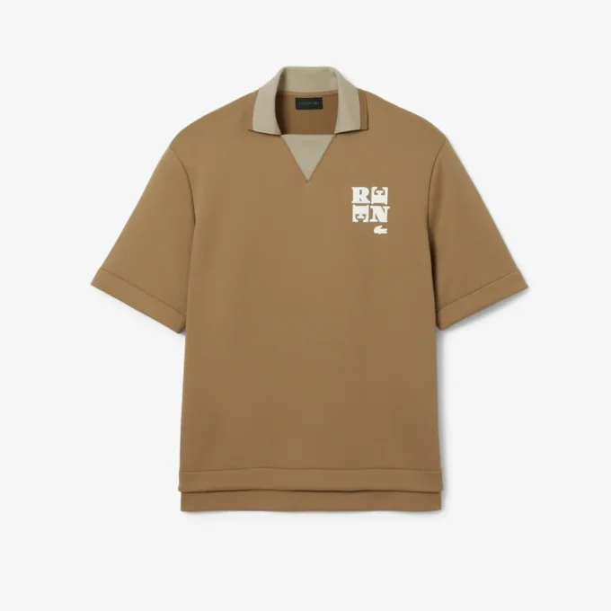 Oversized satinpikétröja med Runway-märke Oversized satinpikétröja med Runway-märke
