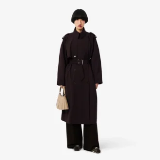 Oversized trenchcoat i ullblandning
