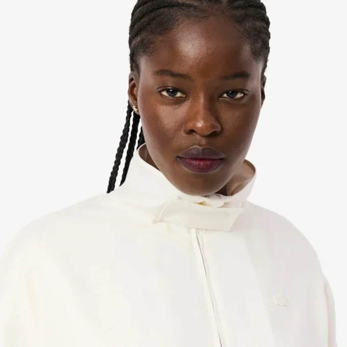 Oversized-träningsjacka i linneblandning
