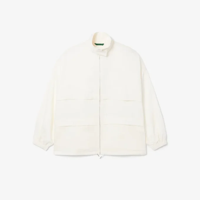 Oversized-träningsjacka i linneblandning