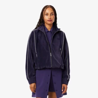 Oversized velour Sweatshirt med dragkedja för dam