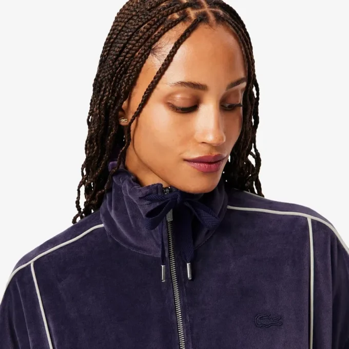 Oversized velour Sweatshirt med dragkedja för dam Oversized velour Sweatshirt med dragkedja för dam