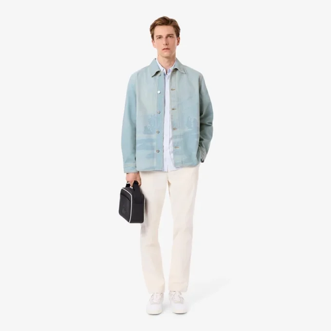 Overskjorta i denim med landskapsmotiv för herr Overskjorta i denim med landskapsmotiv för herr