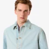 Overskjorta i denim med landskapsmotiv för herr Overskjorta i denim med landskapsmotiv för herr