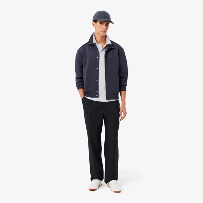 Paris Classic Fit-pikétröja med öppen hals och broderi för herr Paris Classic Fit-pikétröja med öppen hals och broderi för herr