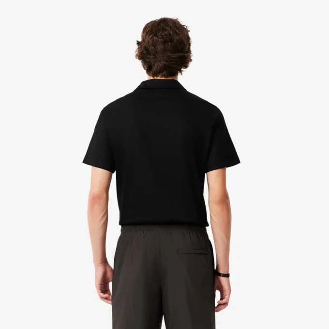 Paris Classic Fit-pikétröja med öppen hals och broderi för herr Paris Classic Fit-pikétröja med öppen hals och broderi för herr