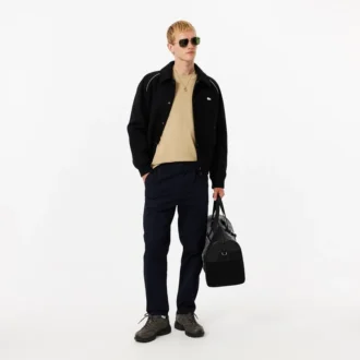 Petit Piqua-T-shirt för herr med ribbad hals