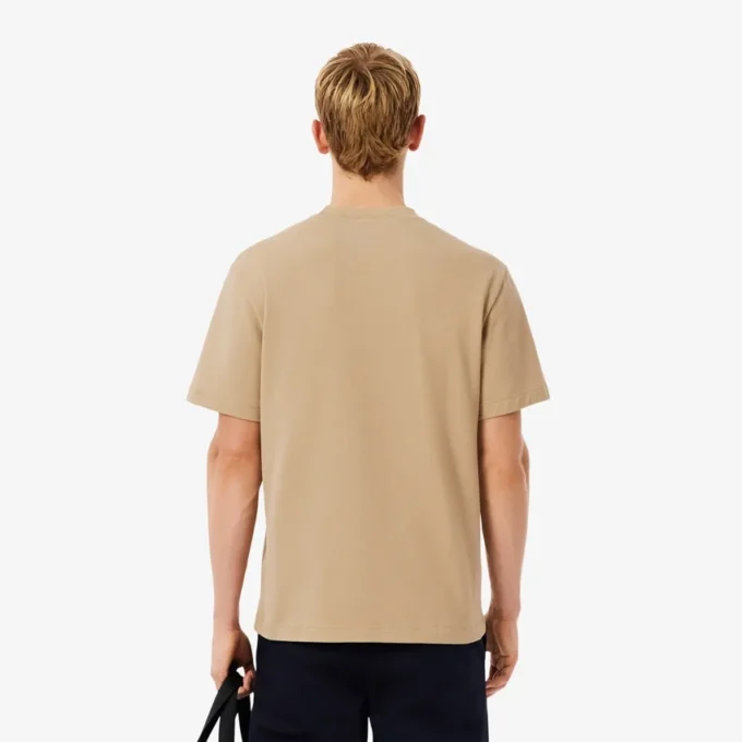 Petit Piqua-T-shirt för herr med ribbad hals Petit Piqua-T-shirt för herr med ribbad hals