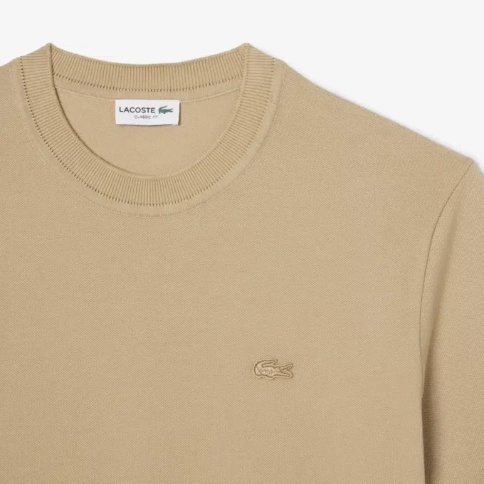Petit Piqua-T-shirt för herr med ribbad hals Petit Piqua-T-shirt för herr med ribbad hals