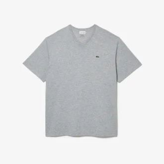 Pima-T-shirt med V-ringning i stor storlek för herr