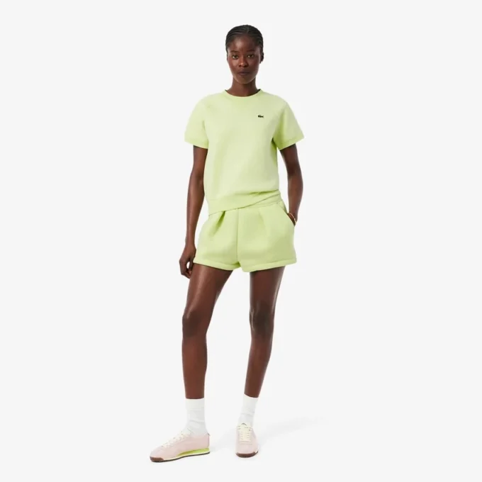Plisserade bomullsshorts