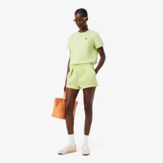 Plisserade bomullsshorts