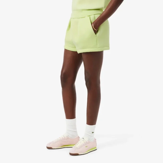Plisserade bomullsshorts