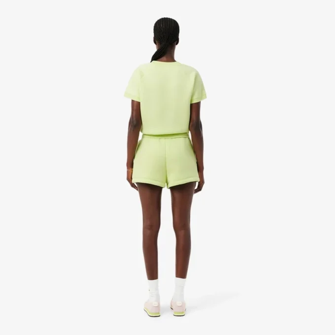 Plisserade bomullsshorts