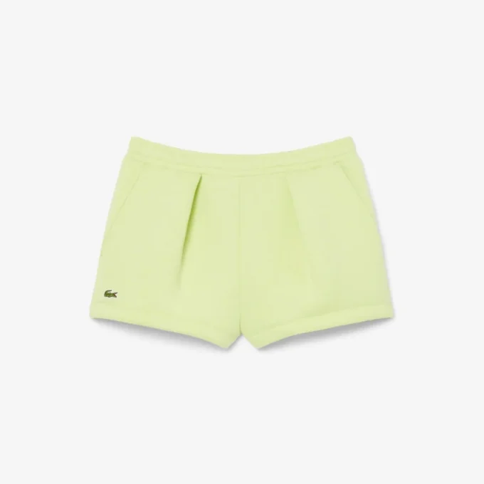 Plisserade bomullsshorts