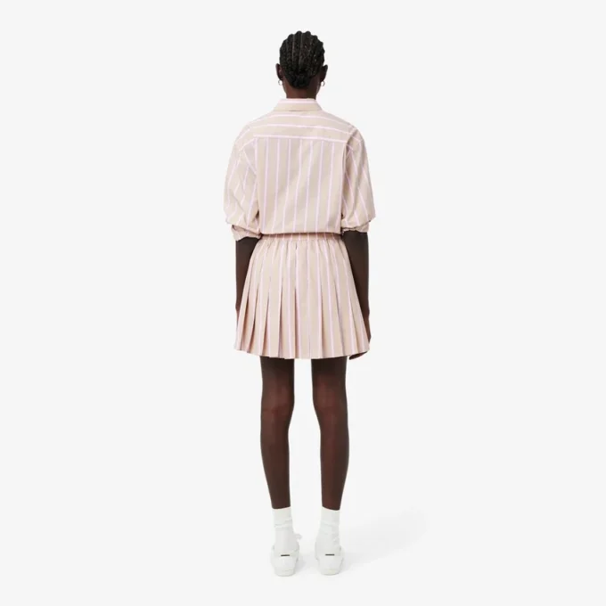 Poplin-kjol med korta ränder och veck Poplin-kjol med korta ränder och veck