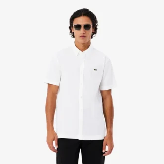 Poplin-skjorta med kort ärm och normal passform